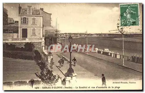 Cartes postales Sables D'Olonne Le Remblal et vue d'ensemble de la plage
