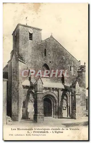 Ansichtskarte AK Les Monuments historiques Classes de la Vendee Foussais L&#39Eglise