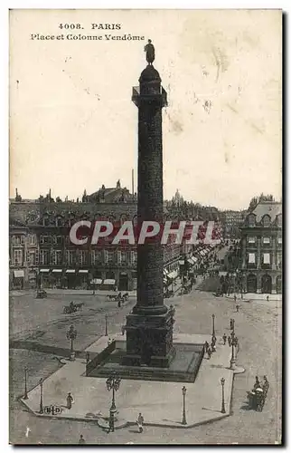 Cartes postales Paris Place et Colonne Vendome