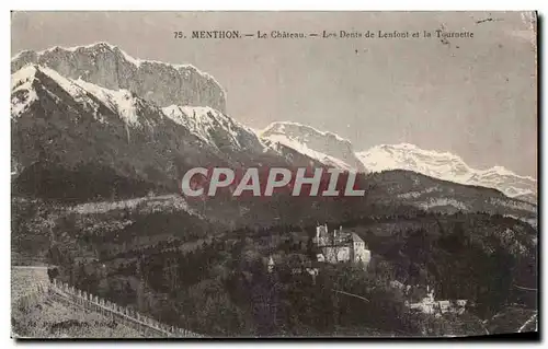 Cartes postales Menthon Le Chateau Les Dents de Lenfont et la Tournette