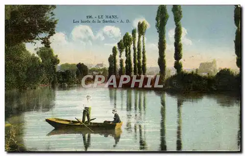 Cartes postales Le Mans Les bords de la Sarthe Barque