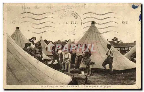 Cartes postales Camp de Mourmelon Un Repos bien Gagne Barbier Coiffeur Militaria