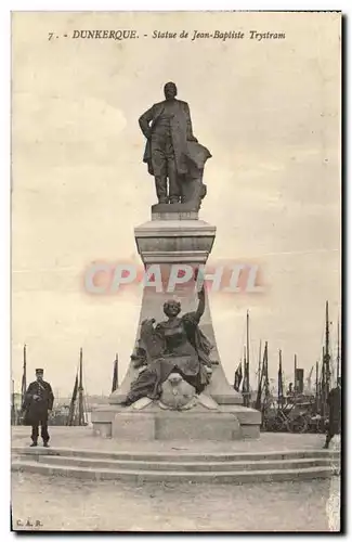 Ansichtskarte AK Dunkerque Statue de Jean Baptiste Trystram Bateaux