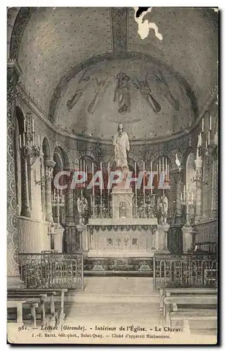 Ansichtskarte AK Lestiac Interieur de L&#39Eglise Le Choeur