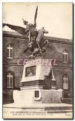 Ansichtskarte AK Bordeaux Monument aux enfants de la Gironde morts pour la patrie en 1870 1871 Militaria