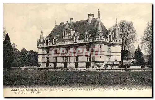 Cartes postales Azay Le Rideau Chateau National facades