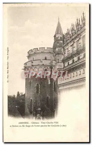 Cartes postales Amboise Chateau Tour Charles