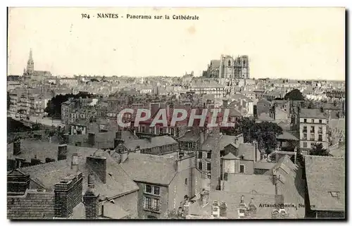 Cartes postales Nantes Panorama sur la cathedrale