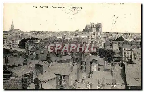 Cartes postales Nantes Panorama sur la Cathedrale