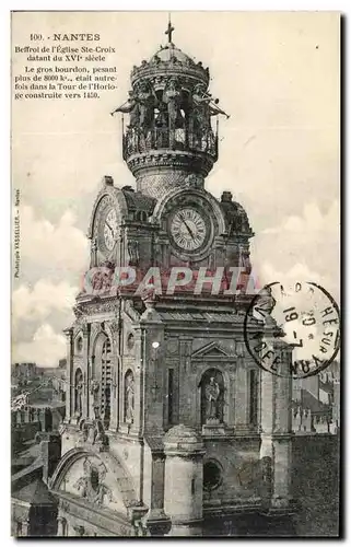 Cartes postales Nantes Beffroi De L&#39Eglise Ste Croix Datant Du 16eme