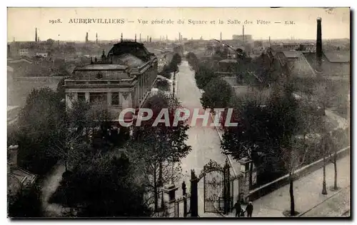Cartes postales Aubervilliers Vue Generale Du Square Et La Salle Des Fetes