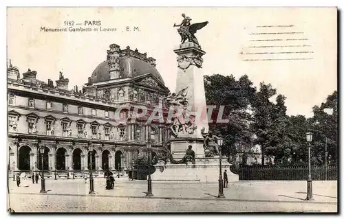 Ansichtskarte AK Paris Monument Gambetta et Louvre