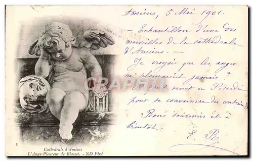 Cartes postales Cathedrale d'Amiens L'Ange Pleureur de Blasset Ange