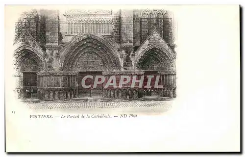 Cartes postales Poitiers Le Portail de la Cathedrale