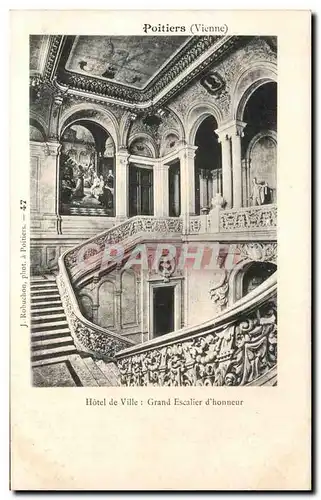 Cartes postales Poitiers Hotel de Ville Grand Escalier d&#39Honneur