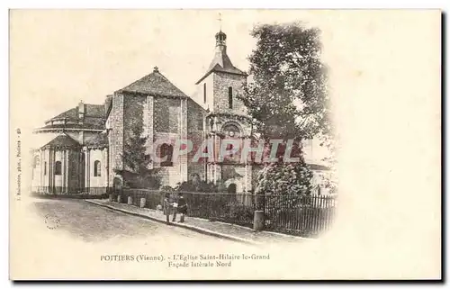 Cartes postales Poitiers L&#39Eglise Saint Hilaire Le Grand Facade Laterale Nord