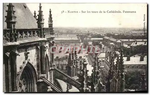 Cartes postales Nantes Sur les Tours de la Cathedrale Panorama