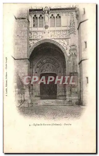 Cartes postales Orleans Eglise St Euverte Porche