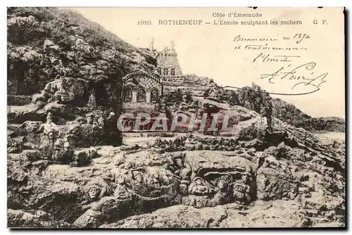 Cartes postales Rotheneuf L&#39Ermite Sculptant les Rochers