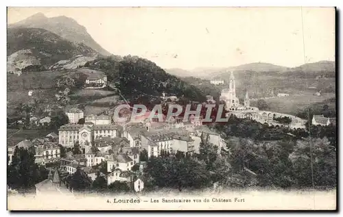 Cartes postales Lourdes Les sanctuaires vue des Chateau Fort