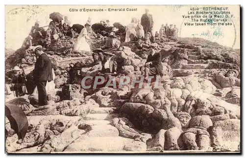 Cartes postales Cote d&#39Emeraude Emeraid Coast Rotheneuf Les Rochers Sculptes Vue Prise De La Mer