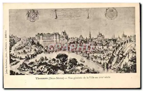 Cartes postales Thouars Vue generale de la Ville au 17eme