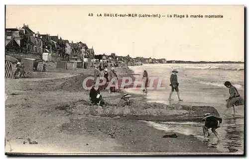 Cartes postales La Baule sur Mer La Plage a maree montante Enfants