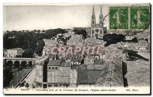 Cartes postales Niort panorama pris de la Terrasse du Donjon l&#39Eglise Saint Andre