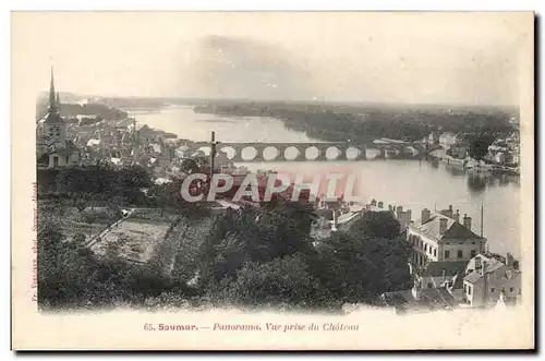 Ansichtskarte AK Saumur Panorama Vue prise du Chateau