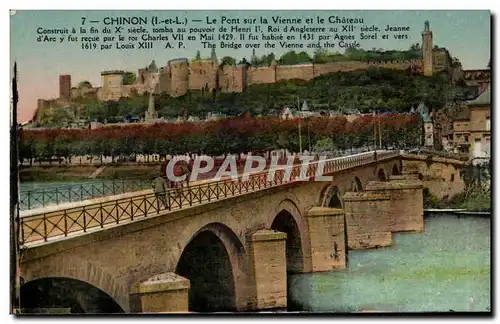 Cartes postales Chinon Le Pont sur la Vienne et le chateau