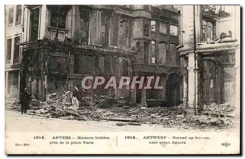 Ansichtskarte AK Anvers maisons brulees pres de la place Verte Militaria