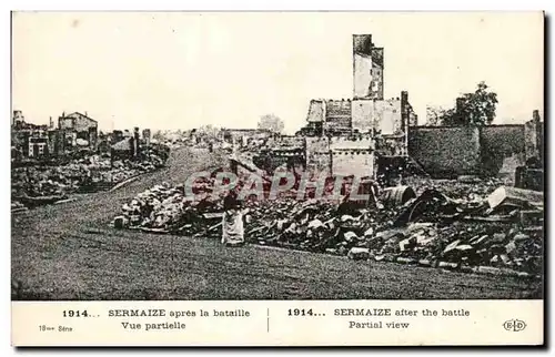 Cartes postales Sermaize apres la bataille vue partielle Militaria