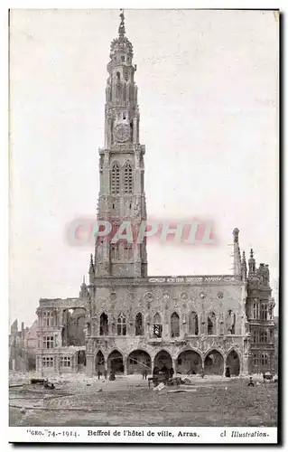Cartes postales Beffroi de l'hotel de ville Arras Militaria