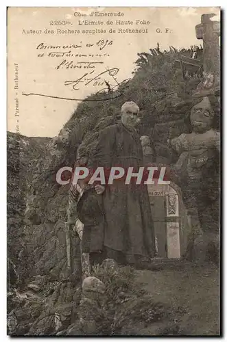 Cartes postales Cote d'Emeraude L'Ermite de Haute Folie Auteur des Rochers souplte de Rotheneuf