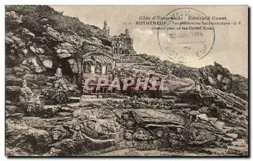 Cartes postales Cote d&#39Emeraude Rotheneuf vue generale des Rochers sculptes