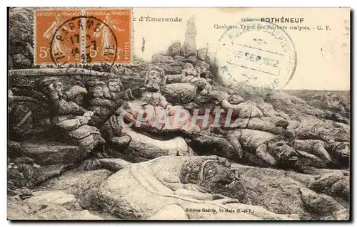 Cartes postales Cote d&#39Emeraude Rotheneuf Quelques Types des Rochers sculptes