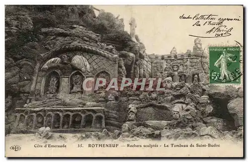 Cartes postales Rotheneuf Rochers sculptes Le Tombeau de Saint Budoc