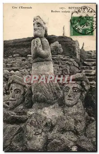 Cartes postales Cote d&#39Emeraude Rotheneuf Rochers sculptes Jeanne du Minhil