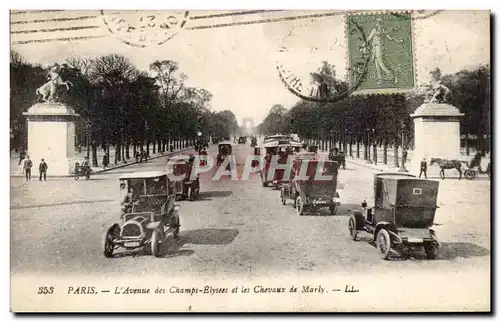 Cartes postales Paris lA&#39venue des Champs Elyees et les Chevaux de Marly