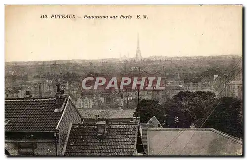 Cartes postales Puteaux panorama sur Paris Tour Eiffel