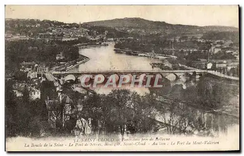 Cartes postales Saint Cloud Panorama pris de Bellevue La Boucle de la Seine Le Pont