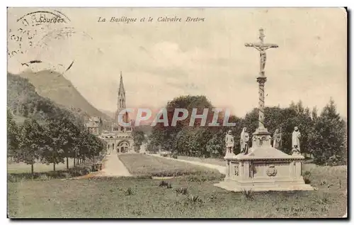 Ansichtskarte AK La Basilique et le Calvaire Breton Lourdes