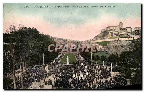 Cartes postales Lourdes Esplanade prise de la Coupole du Rosaire