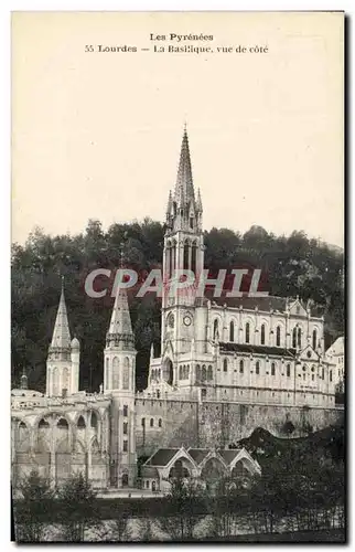 Cartes postales Les Pyrenees Lourdes la Basilique vue de Cote