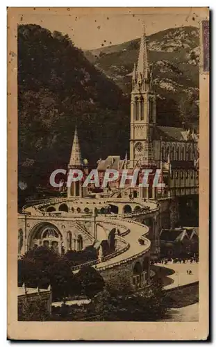 Cartes postales Lourdes La basilique et le Gave