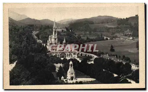 Cartes postales Lourdes La Basilique et le Moument Interallie Vus du Chateau fort