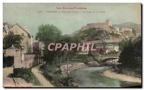 Cartes postales Les Hautes Pyrenees Lourdes Vue Des Villes Le Gave Et Le Fort