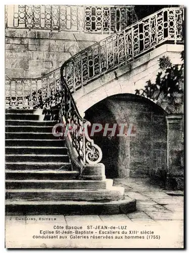 Ansichtskarte AK Cote Basque St Jean de Luz Eglise St Jean baptiste Escaliers du 12eme Siecle conduisant aux gale