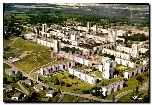 Moderne Karte Mourenx Vue generale aerienne Au loin le Complexe de Lacq