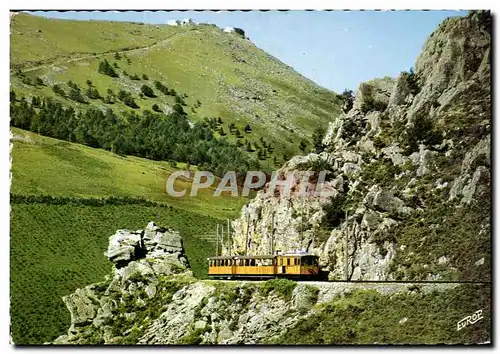 Cartes postales La Rhune Le Train a Cremaillere au passage de la breche la Rhune